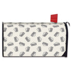 Grey Doodle Sandwich Pattern Print Mailbox Cover