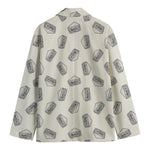 Grey Doodle Sandwich Pattern Print Men's Blazer