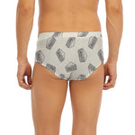 Grey Doodle Sandwich Pattern Print Men's Briefs