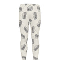Grey Doodle Sandwich Pattern Print Men's Leggings