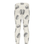 Grey Doodle Sandwich Pattern Print Men's leggings