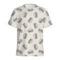 Grey Doodle Sandwich Pattern Print Men's Athletic T-Shirt