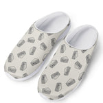 Grey Doodle Sandwich Pattern Print Mesh Casual Shoes