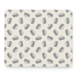 Grey Doodle Sandwich Pattern Print Mouse Pad