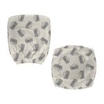 Grey Doodle Sandwich Pattern Print Office Chair Cover