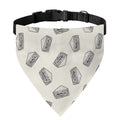 Grey Doodle Sandwich Pattern Print Over The Collar Dog Bandana