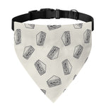 Grey Doodle Sandwich Pattern Print Over The Collar Dog Bandana