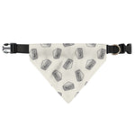 Grey Doodle Sandwich Pattern Print Over The Collar Dog Bandana