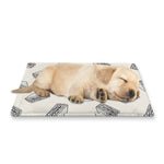 Grey Doodle Sandwich Pattern Print Pet Cooling Mat Cover