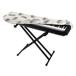 Grey Doodle Sandwich Pattern Print Piano Keyboard Cover