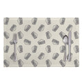 Grey Doodle Sandwich Pattern Print Placemat