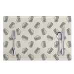 Grey Doodle Sandwich Pattern Print Placemat