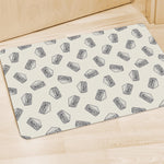 Grey Doodle Sandwich Pattern Print Polyester Doormat