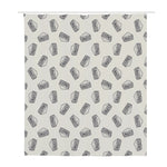 Grey Doodle Sandwich Pattern Print Polyester Shower Curtain