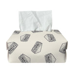 Grey Doodle Sandwich Pattern Print Rectangle Tissue Box Cover