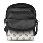 Grey Doodle Sandwich Pattern Print Rectangular Crossbody Bag