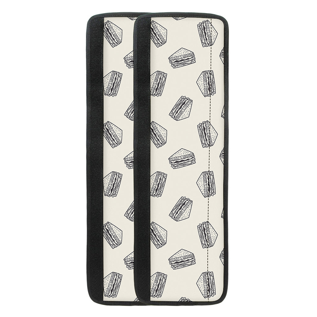Grey Doodle Sandwich Pattern Print Refrigerator Handle Covers