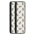 Grey Doodle Sandwich Pattern Print Refrigerator Handle Covers