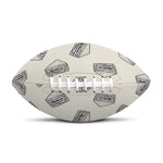Grey Doodle Sandwich Pattern Print Rugby Ball