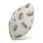 Grey Doodle Sandwich Pattern Print Rugby Ball