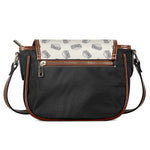 Grey Doodle Sandwich Pattern Print Saddle Bag