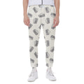 Grey Doodle Sandwich Pattern Print Joggers