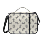 Grey Doodle Sandwich Pattern Print Shoulder Strap Bible Bag