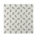 Grey Doodle Sandwich Pattern Print Silk Bandana