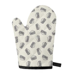 Grey Doodle Sandwich Pattern Print Single Oven Mitt