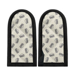 Grey Doodle Sandwich Pattern Print Skillet Handle Cover