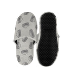 Grey Doodle Sandwich Pattern Print Slippers