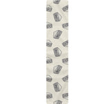 Grey Doodle Sandwich Pattern Print Table Runner