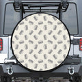 Grey Doodle Sandwich Pattern Print Tire Cover