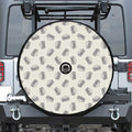Grey Doodle Sandwich Pattern Print Tire Cover With Camera Hole