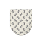 Grey Doodle Sandwich Pattern Print Toilet Lid Cover