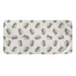 Grey Doodle Sandwich Pattern Print Towel