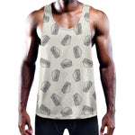 Grey Doodle Sandwich Pattern Print Training Tank Top