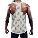 Grey Doodle Sandwich Pattern Print Training Tank Top
