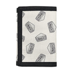Grey Doodle Sandwich Pattern Print Trifold Wallet