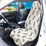 Grey Doodle Sandwich Pattern Print Waterproof Car Seat Cover