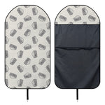 Grey Doodle Sandwich Pattern Print Waterproof Car Seat Cover