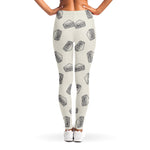 Grey Doodle Sandwich Pattern Print Women's Leggings