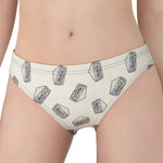 Grey Doodle Sandwich Pattern Print Women's Panties