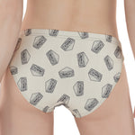 Grey Doodle Sandwich Pattern Print Women's Panties