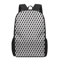 Grey Geometric Cube Shape Pattern Print 17 Inch Backpack