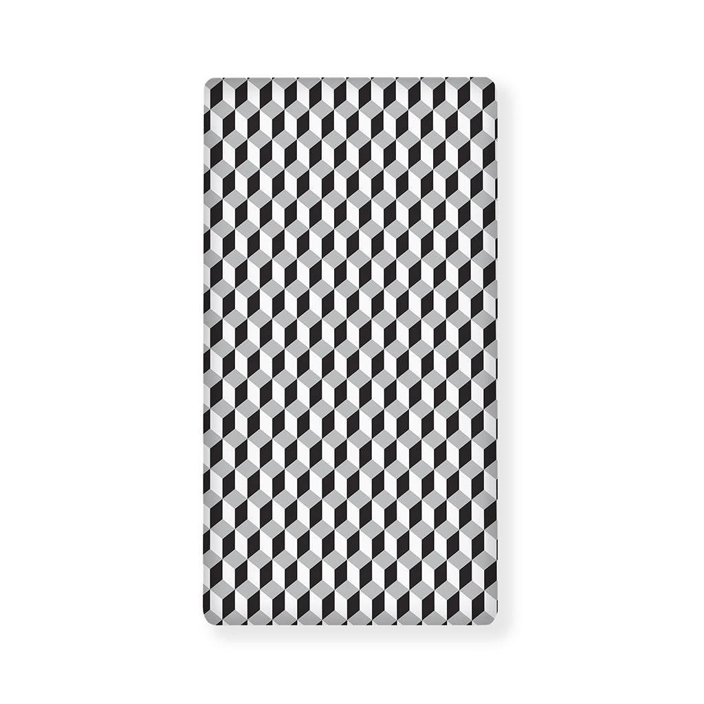 Grey Geometric Cube Shape Pattern Print Baby Crib Sheet