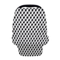 Grey Geometric Cube Shape Pattern Print Baby Seat Cover