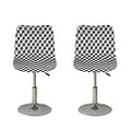 Grey Geometric Cube Shape Pattern Print Bar Stool Covers