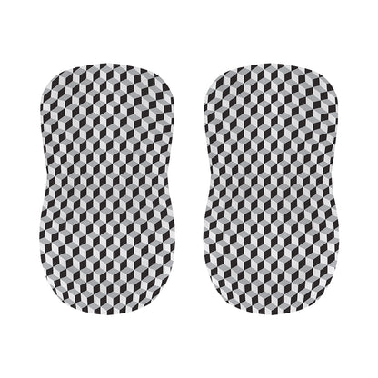 Grey Geometric Cube Shape Pattern Print Bar Stool Covers