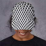 Grey Geometric Cube Shape Pattern Print Baseball Cap